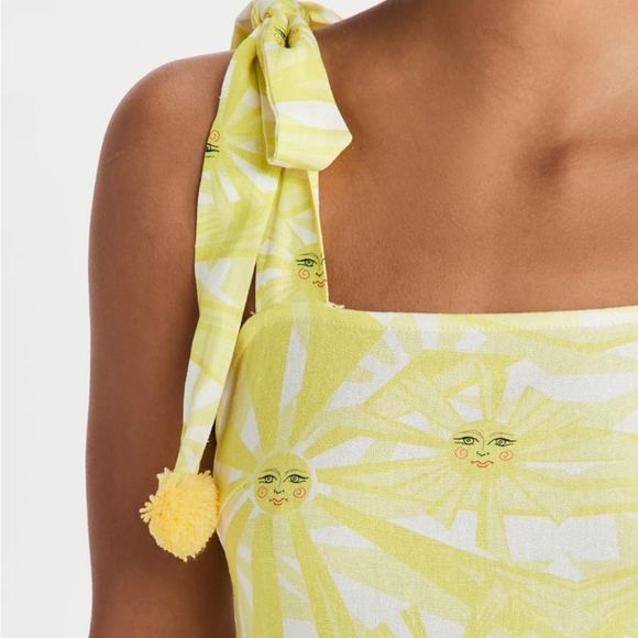 Never Fully Dressed Yellow Sun Pom Pom MIDI Dress NWT SHOPBOP - Picture 3 of 8